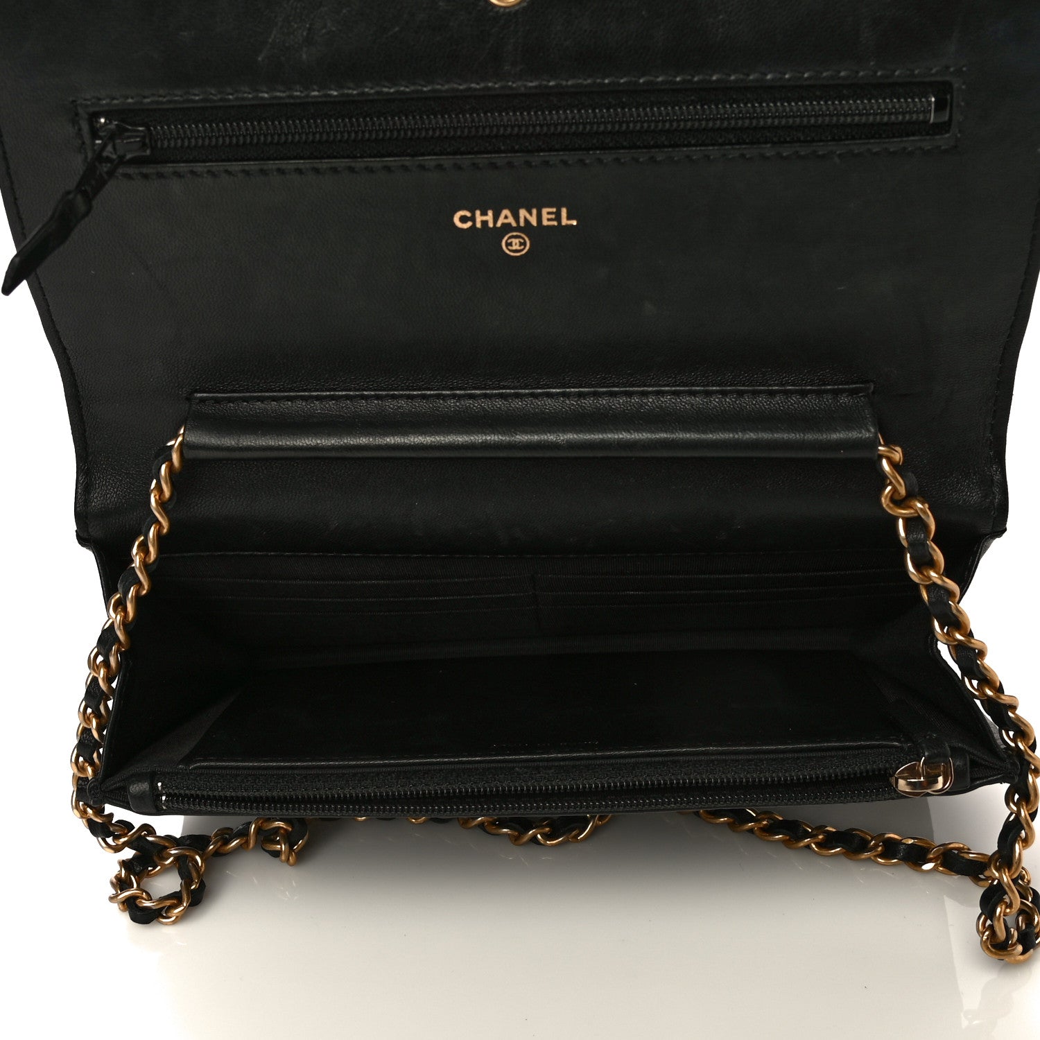 Chanel Lambskin Quilted Boy Wallet On Chain WOC Black 7 of 10