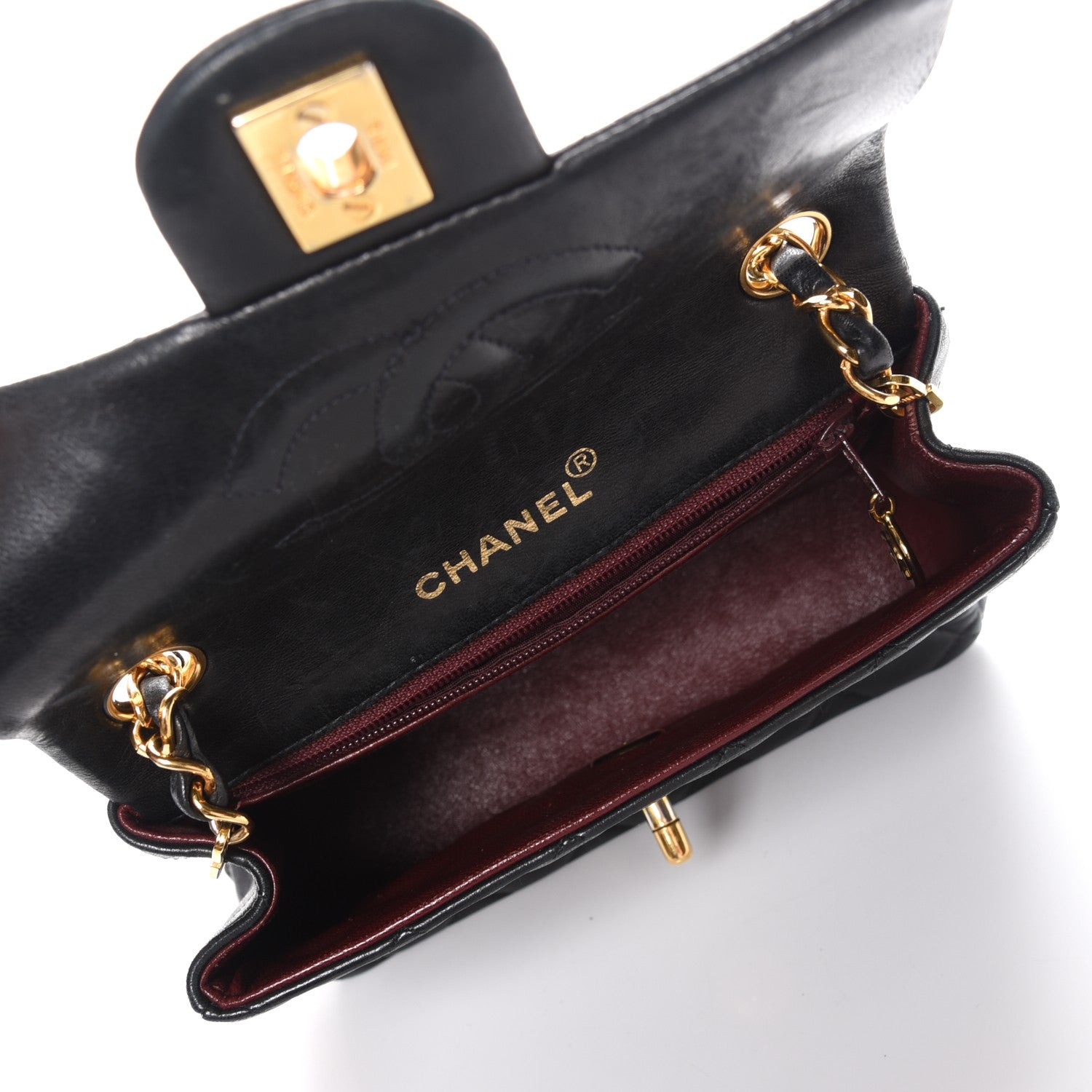 Chanel Lambskin Quilted Mini Square Flap Black 5 of 8