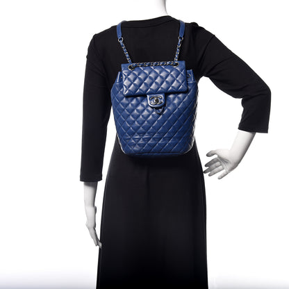 Chanel Lambskin Quilted Small Urban Spirit Backpack Blue 2 of 9