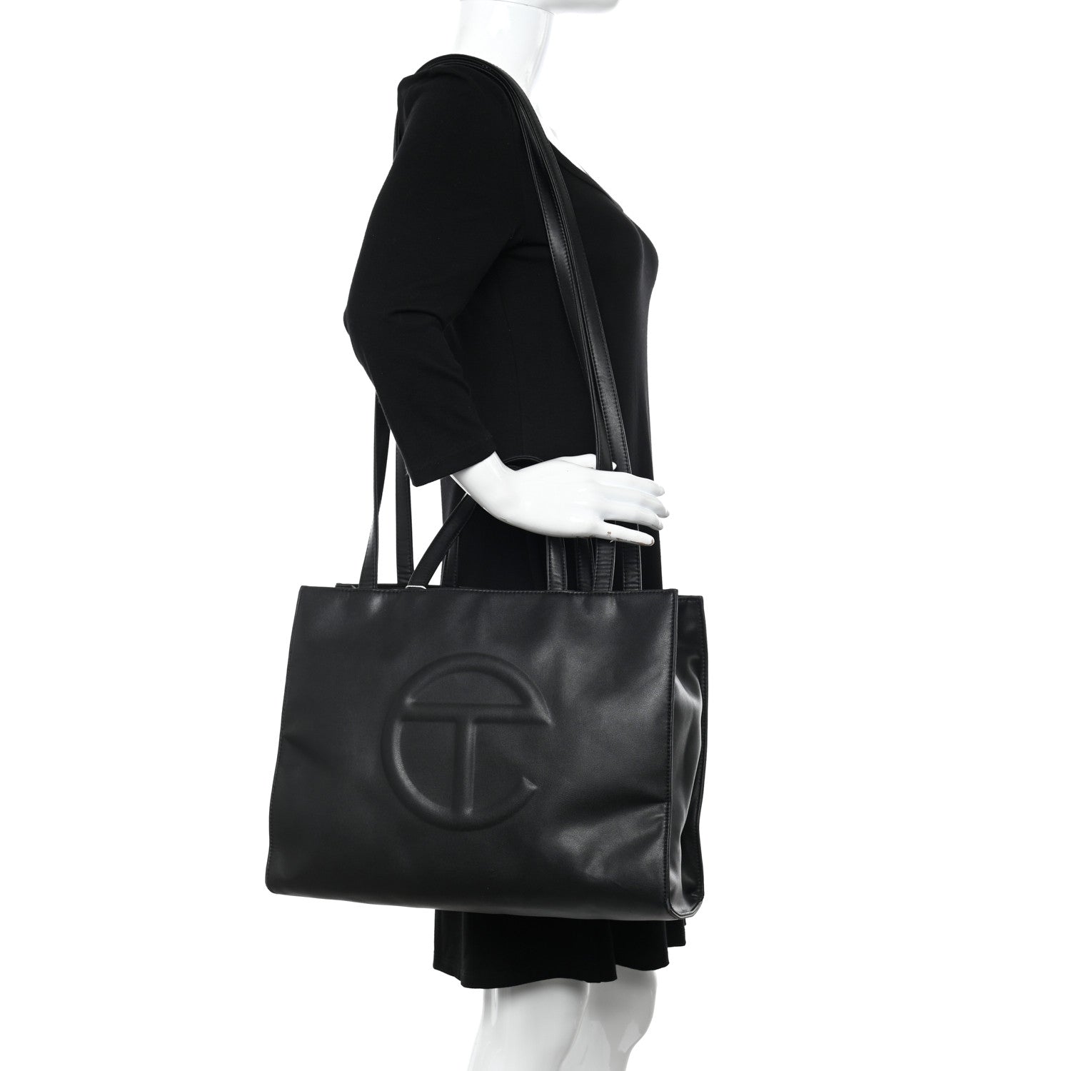 Telfar Vegan Leather Medium Shopping Bag Black 2 of 12