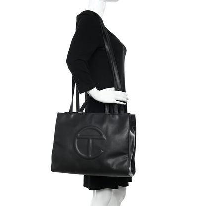 Telfar Vegan Leather Medium Shopping Bag Black 2 of 12