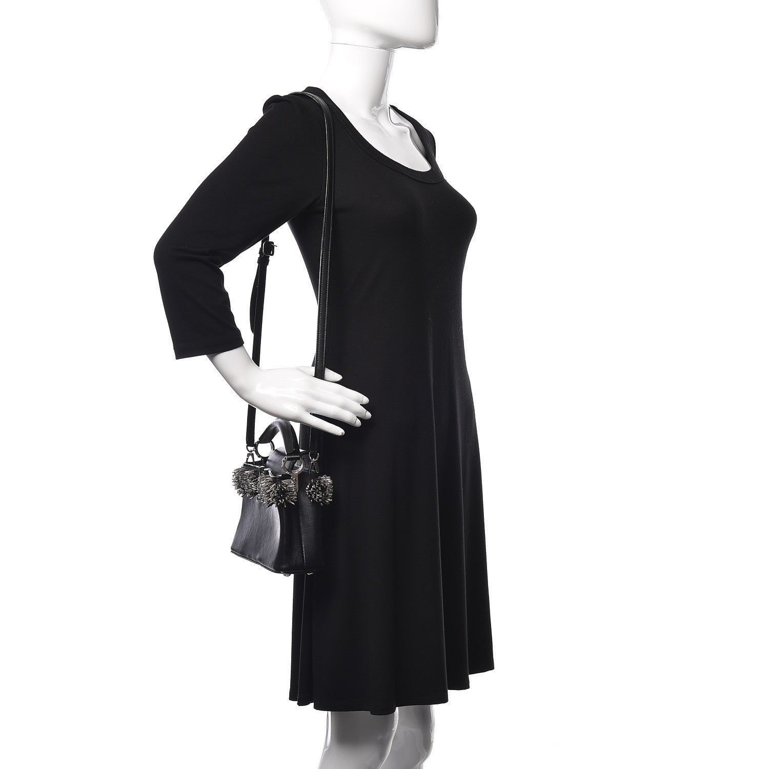 Louis Vuitton Smooth Calfskin Crystal Capucines Mini Black 2 of 8