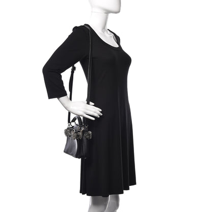Louis Vuitton Smooth Calfskin Crystal Capucines Mini Black 2 of 8