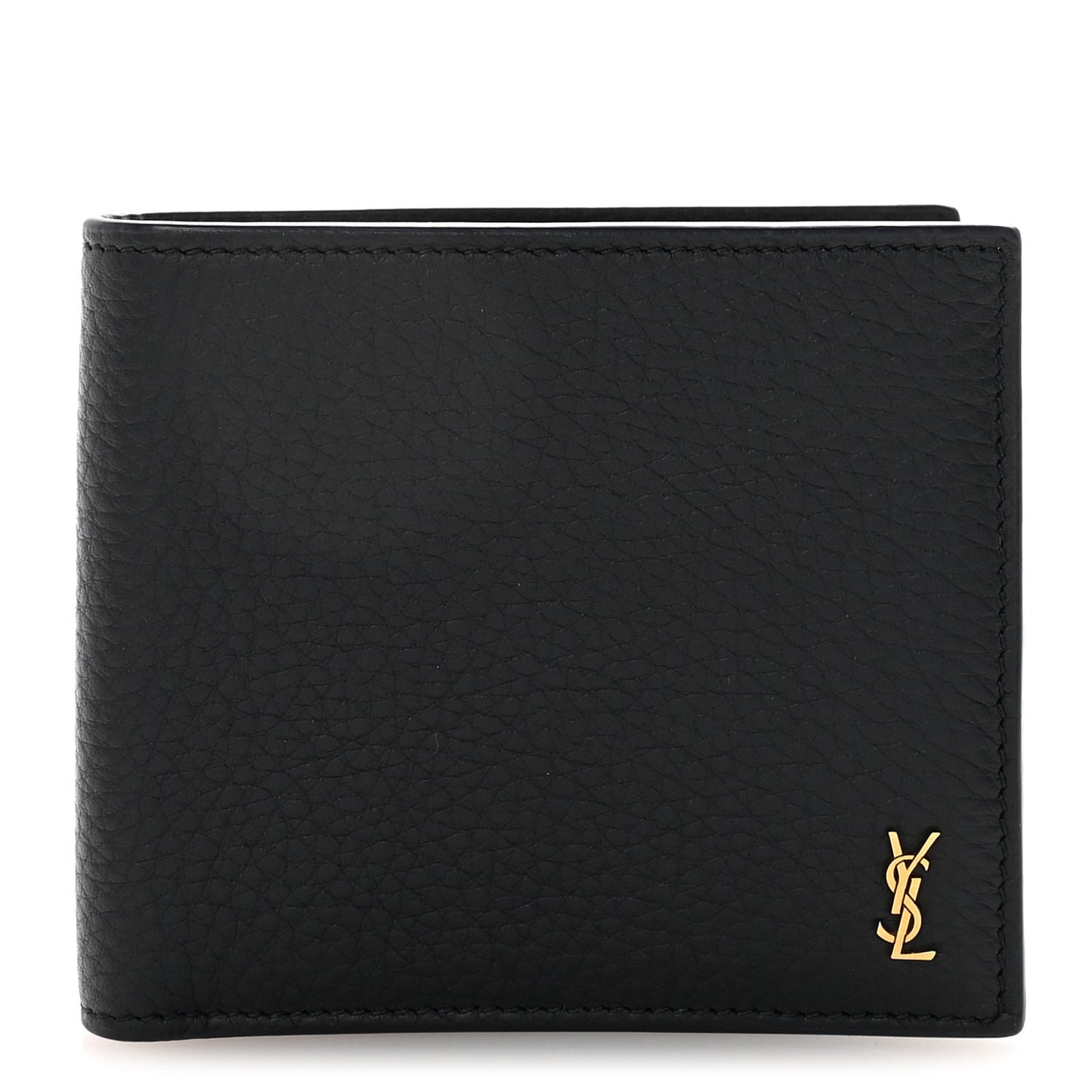 Grained Calfskin Tiny Cassandre East West Wallet Midnight Blue