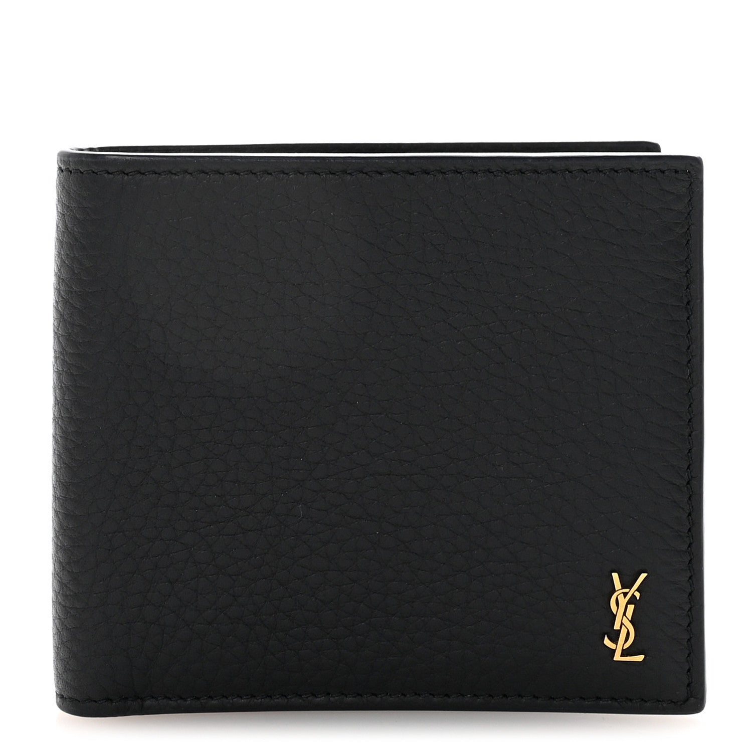 Saint Laurent Grained Calfskin Tiny Cassandre East West Wallet Midnight Blue 1 of 7