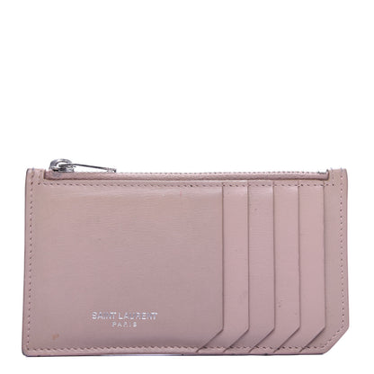 Saint Laurent Calfskin 5 Fragments Zip Pouch Card Holder Pale Pink 1 of 7