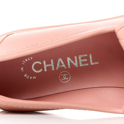 Chanel Lambskin Quilted CC Turnlock Loafers 37 Dark Pink 7 of 10