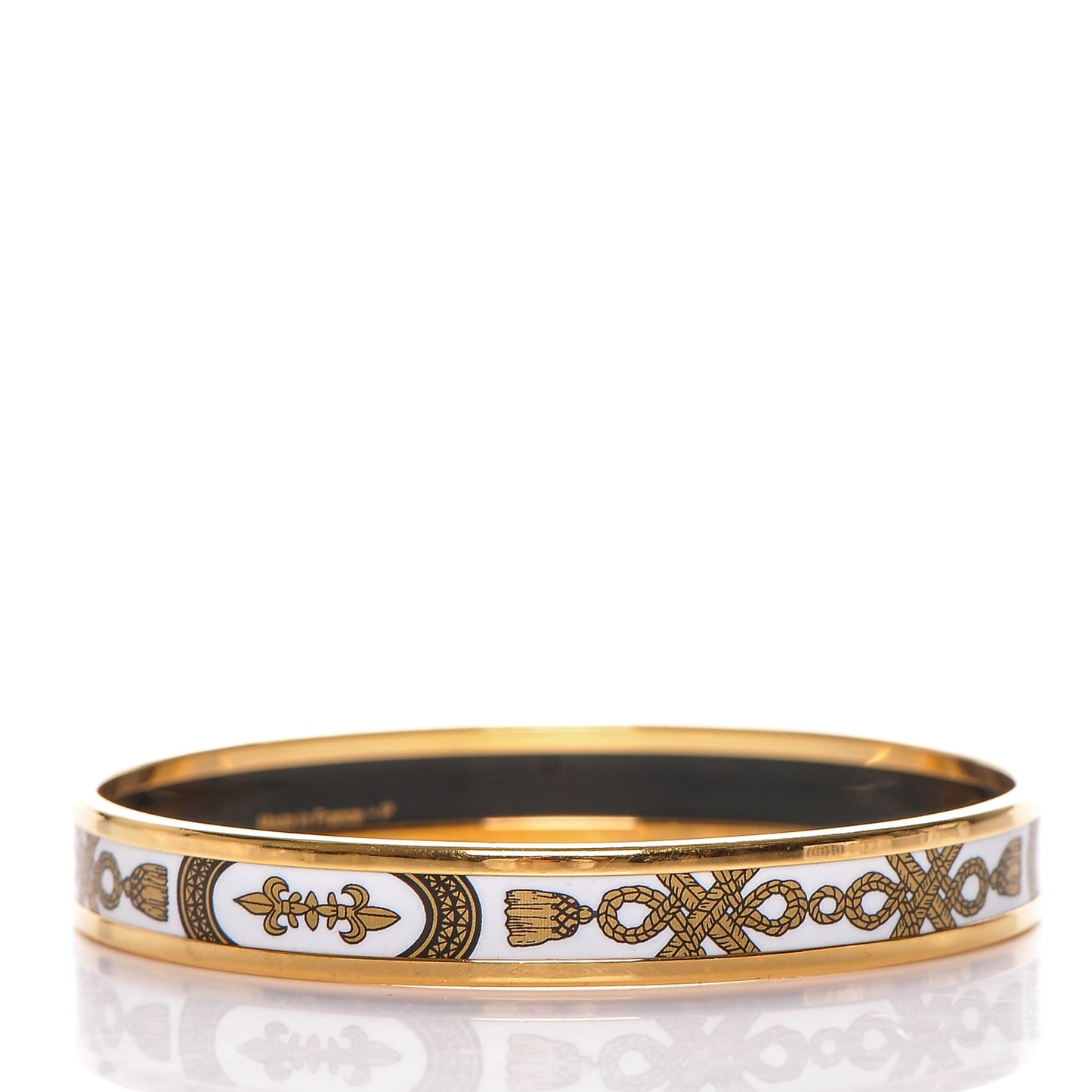Enamel Printed Grand Apparat Narrow Bracelet 62 White