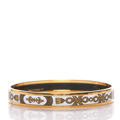 Hermes Enamel Printed Grand Apparat Narrow Bracelet 62 White 3 of 5
