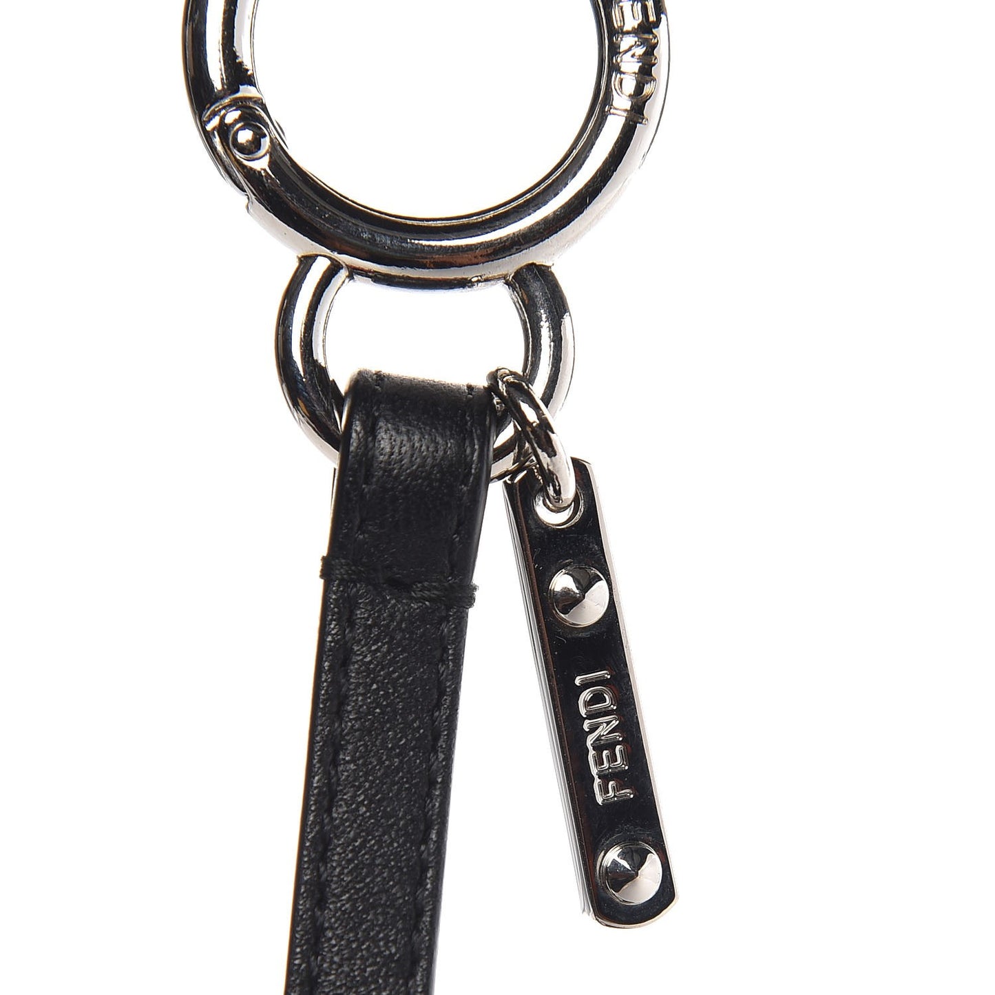 Fox Fur Shiny Nappa Bi-Color Super Karlito Pom Pom Bag Charm Moro Rosso Chiaro