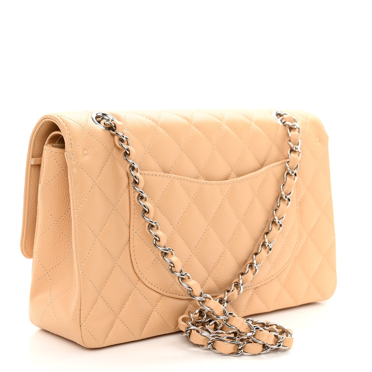 Chanel Caviar Quilted Medium Double Flap Beige 3 of 10