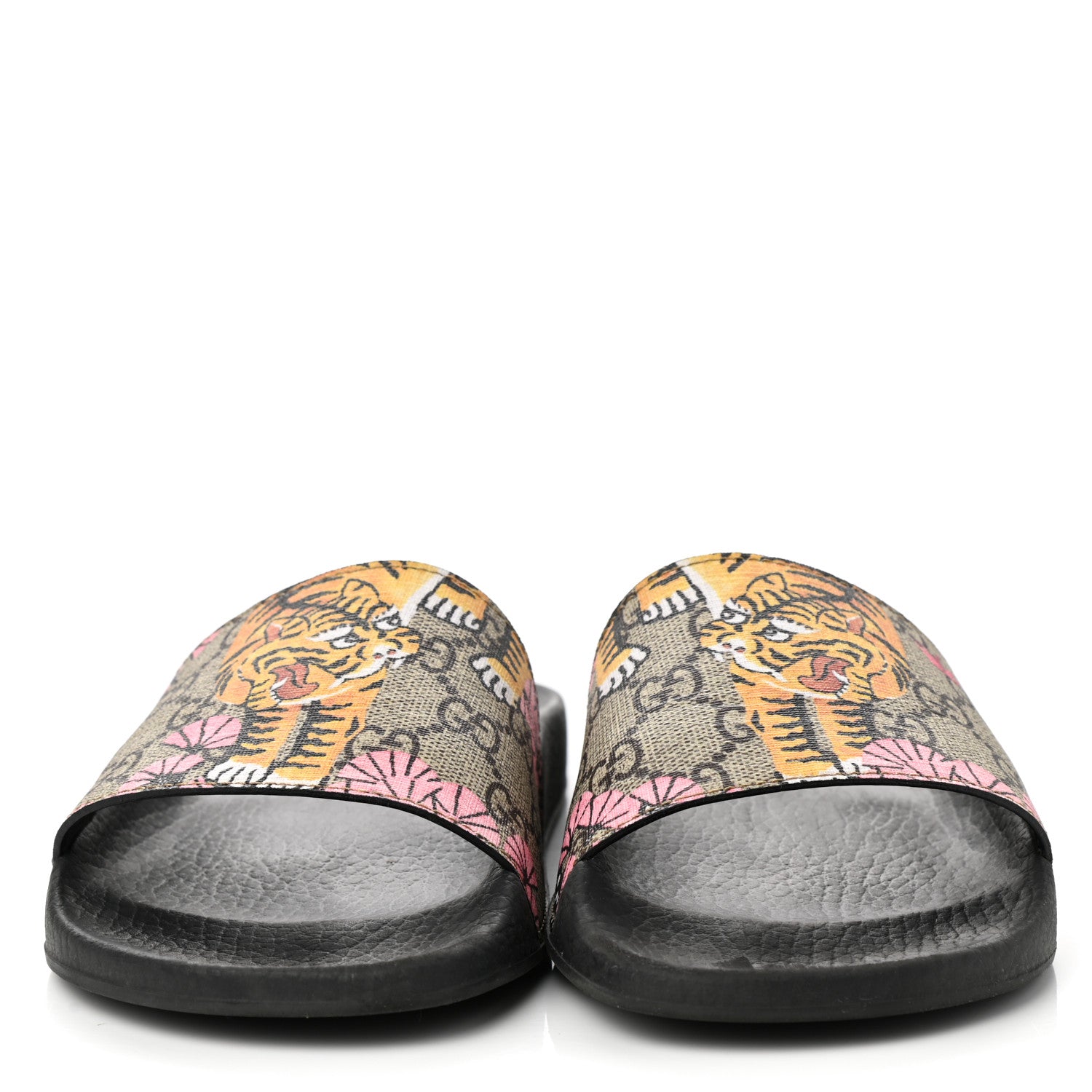 Gucci GG Supreme Monogram Bengal Slide Sandals 37 Beige Pink 2 of 9