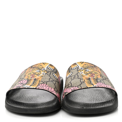 Gucci GG Supreme Monogram Bengal Slide Sandals 37 Beige Pink 2 of 9