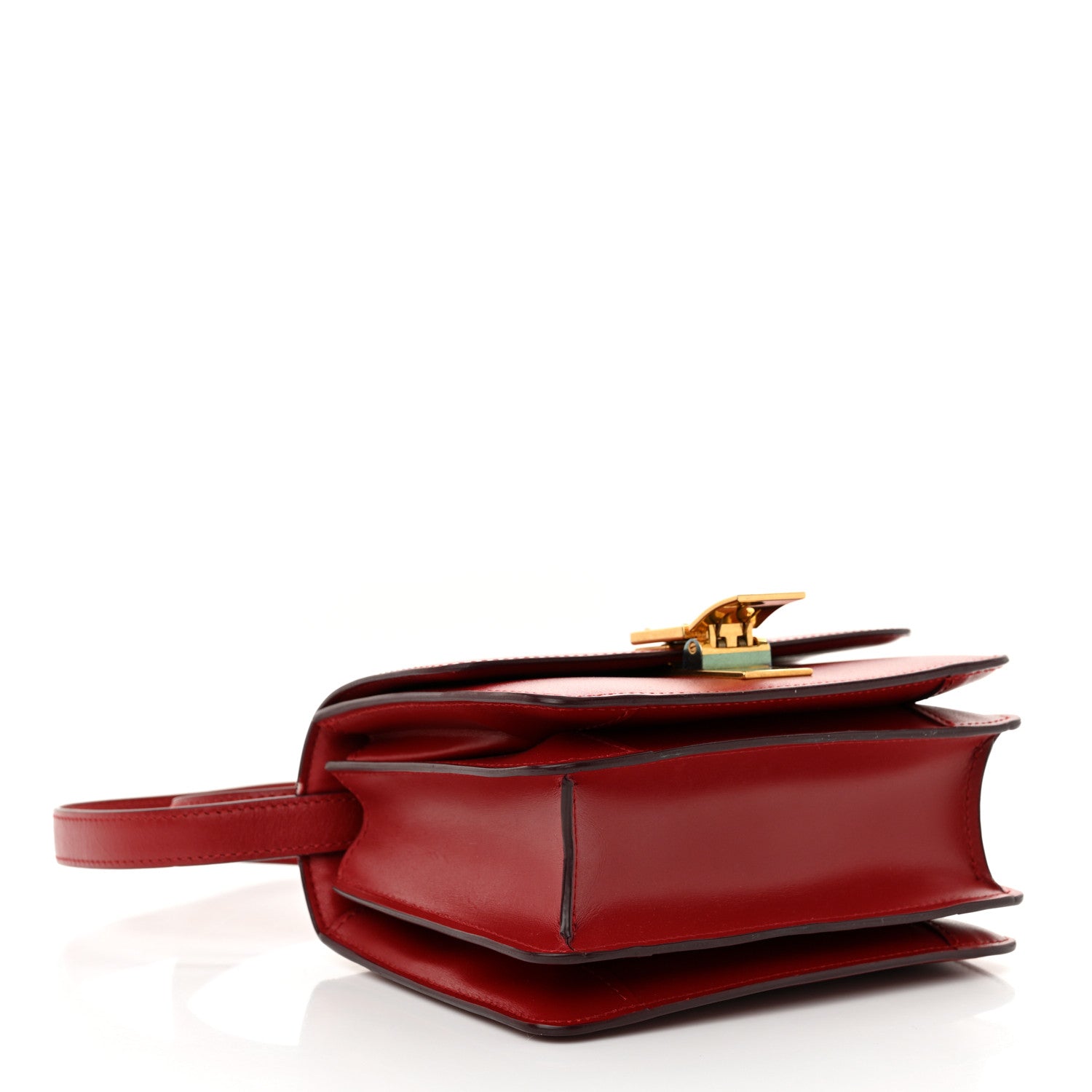 Celine Smooth Calfskin Small Classic Box Flap Bag Red 4 of 13