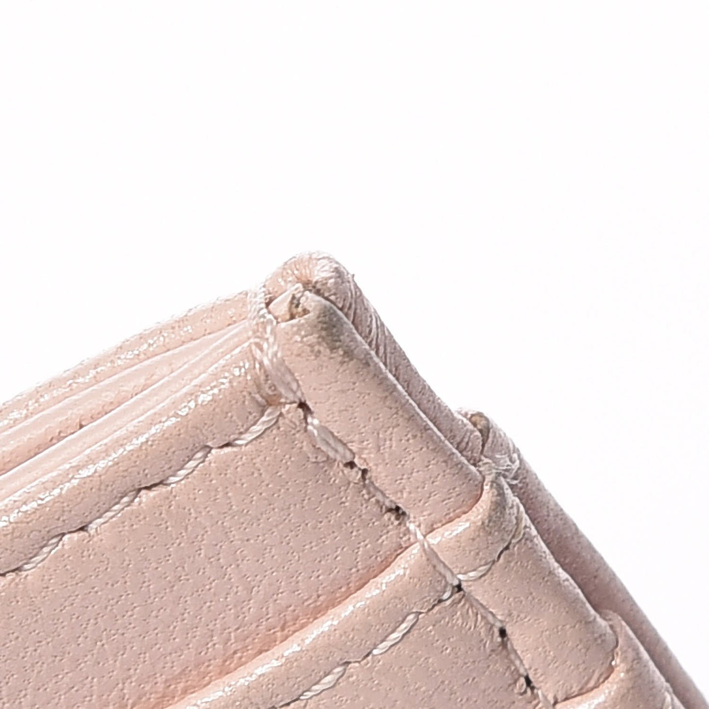 Lambskin Camellia Embossed Card Holder Nude