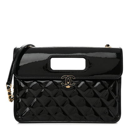 Chanel Patent Quilted Graphic Catch Flap Black 1 of 13