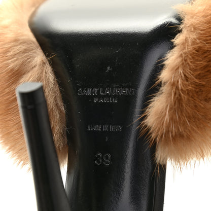 Saint Laurent Mink Calfskin Roy Mule Sandals 39 Tan 7 of 8