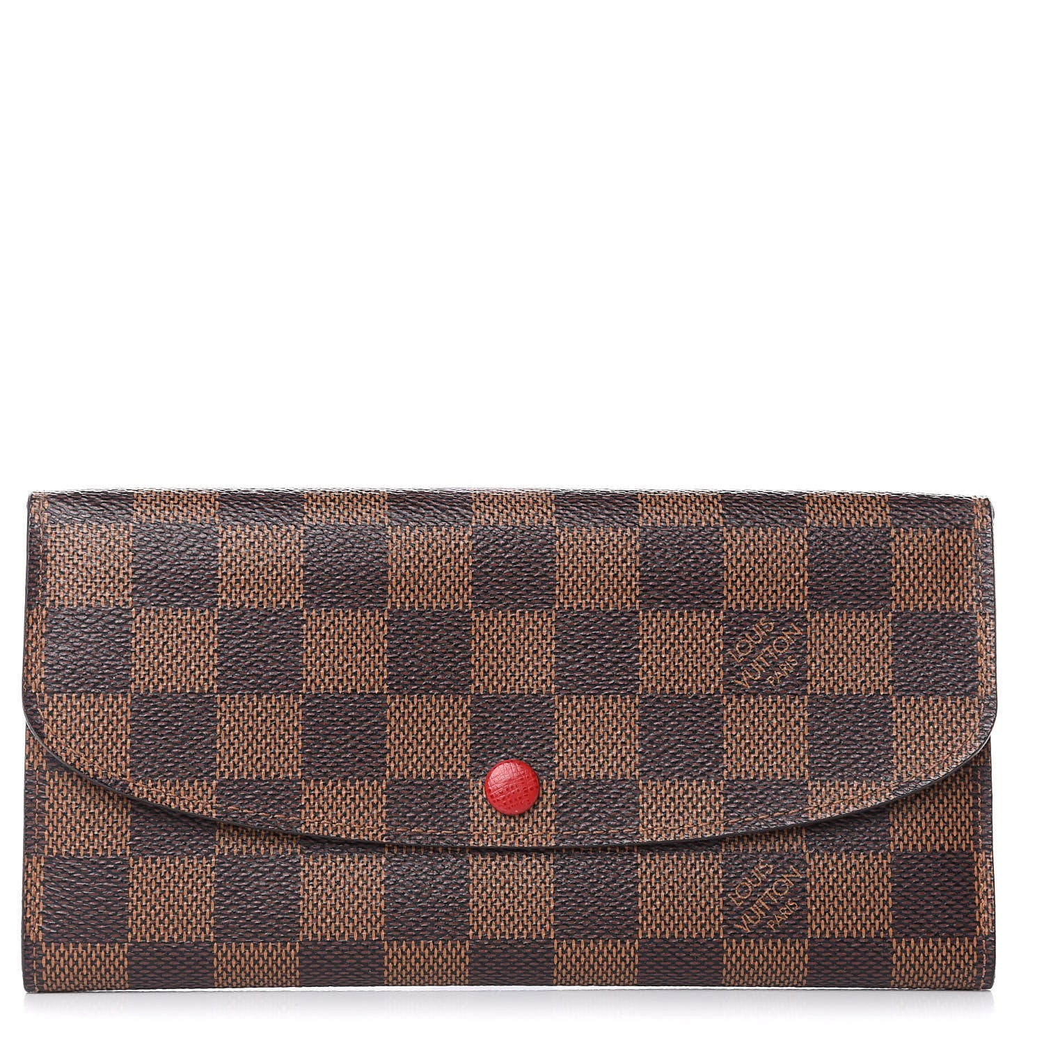 Louis Vuitton Damier Ebene Emilie Wallet Red 1 of 8