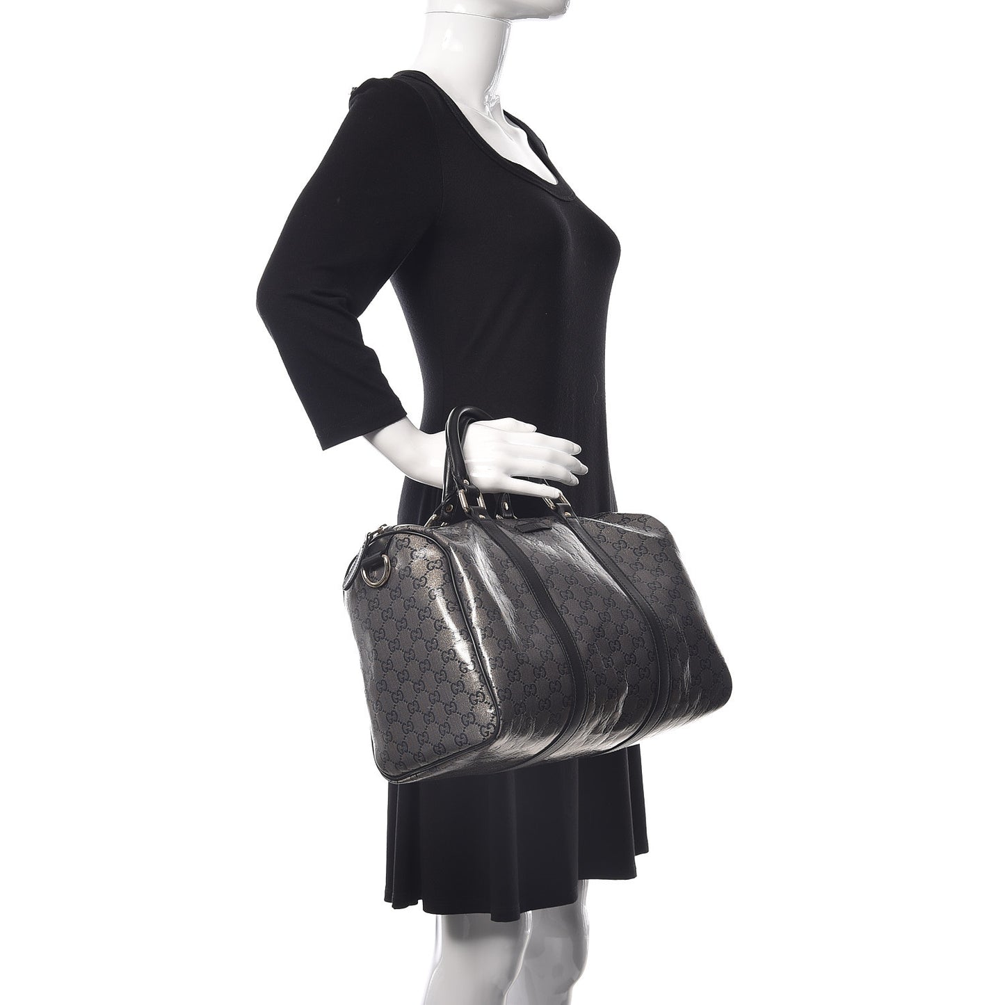 Crystal Monogram Medium Joy Boston Black