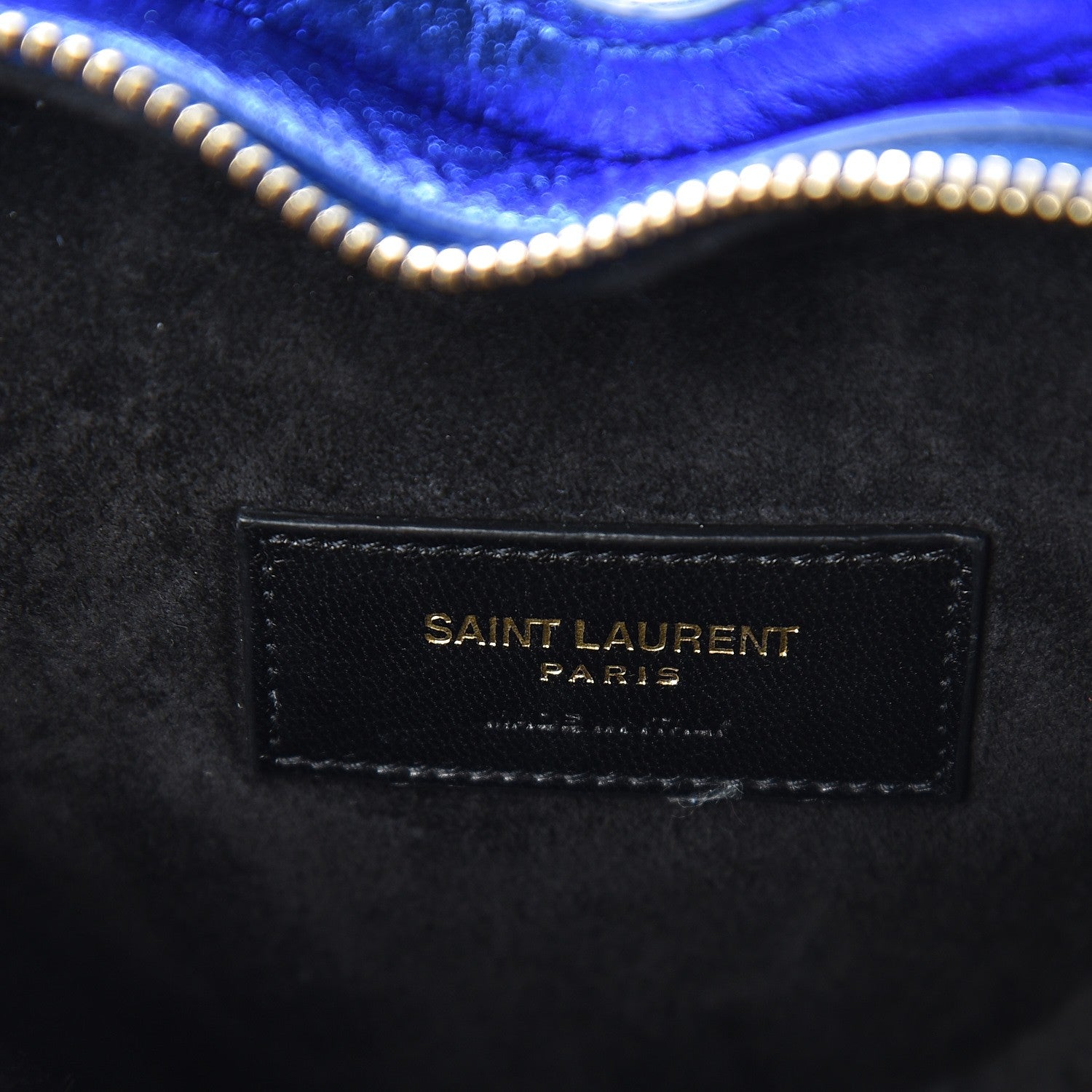 Saint Laurent Metallic Calfskin Matelasse Small Love Heart Chain Bag Blue Royal 6 of 7