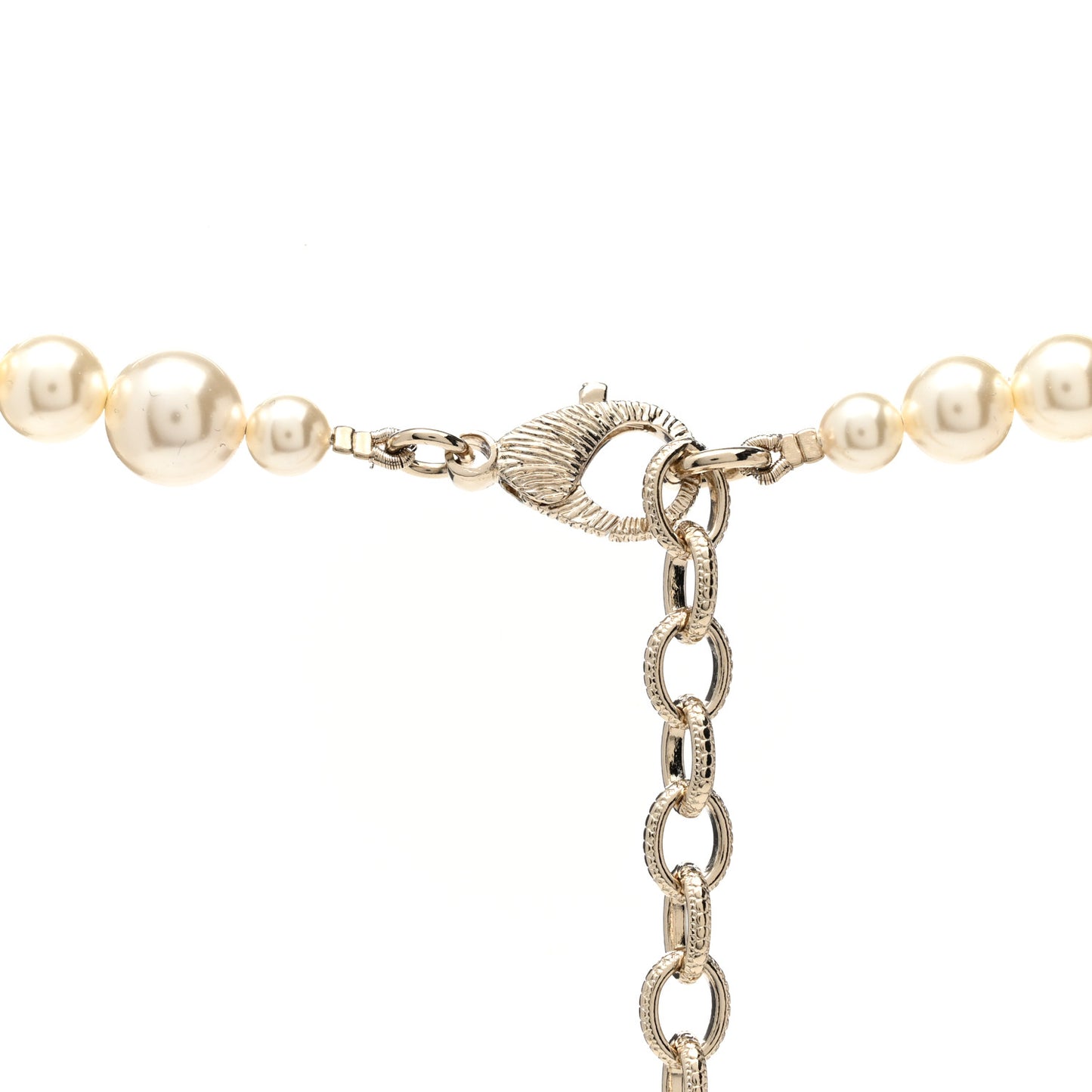 Pearl Crystal CC Camellia Short Necklace Gold