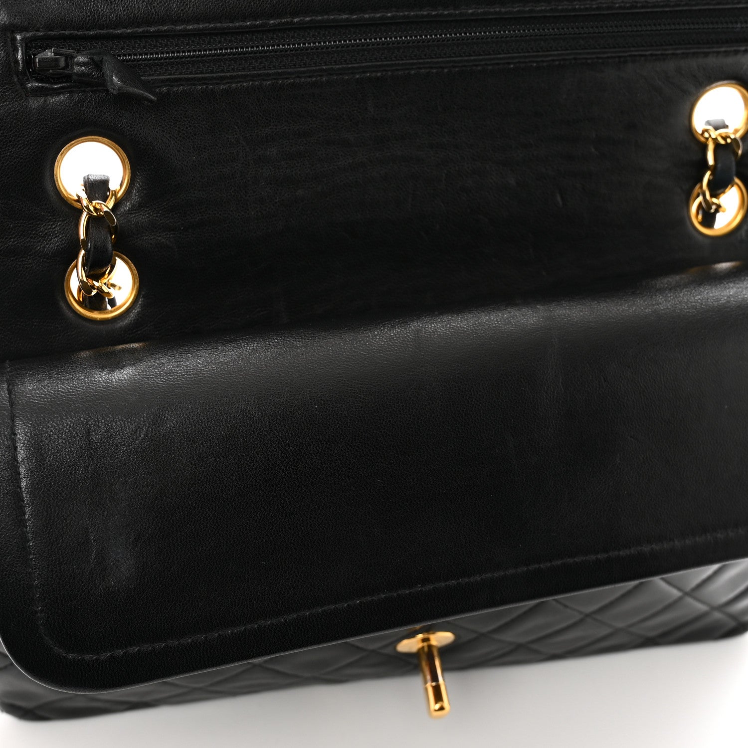Chanel Lambskin Quilted Medium Double Flap Black 12 of 12