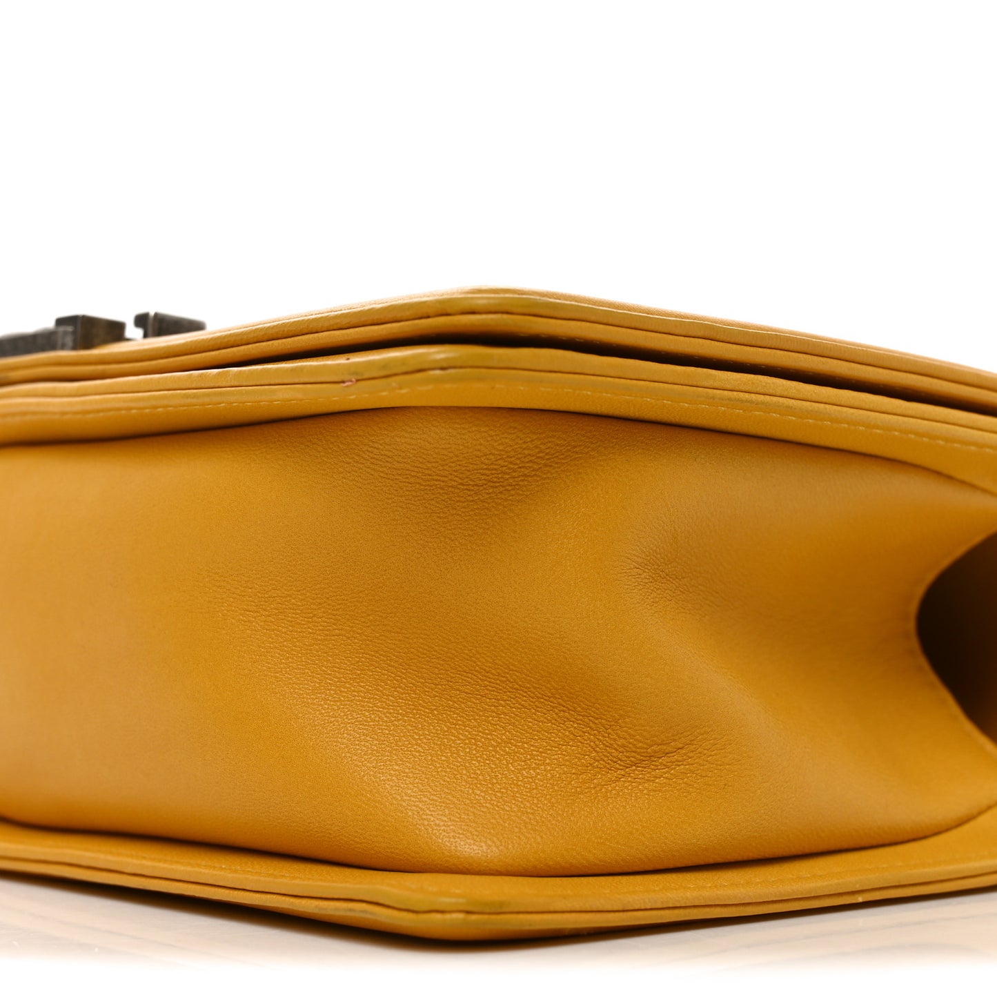 Lambskin Quilted Medium Boy Flap Yellow