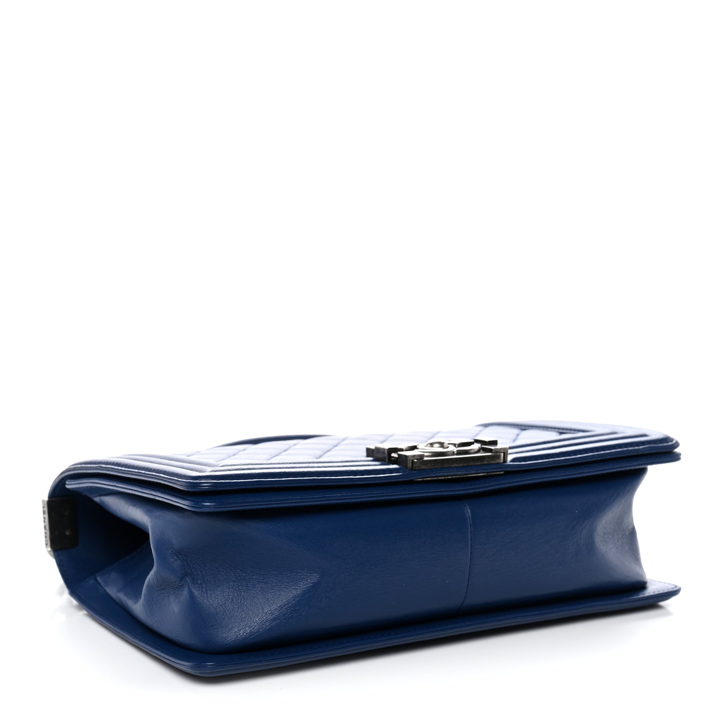 Lambskin Quilted Medium Boy Flap Blue