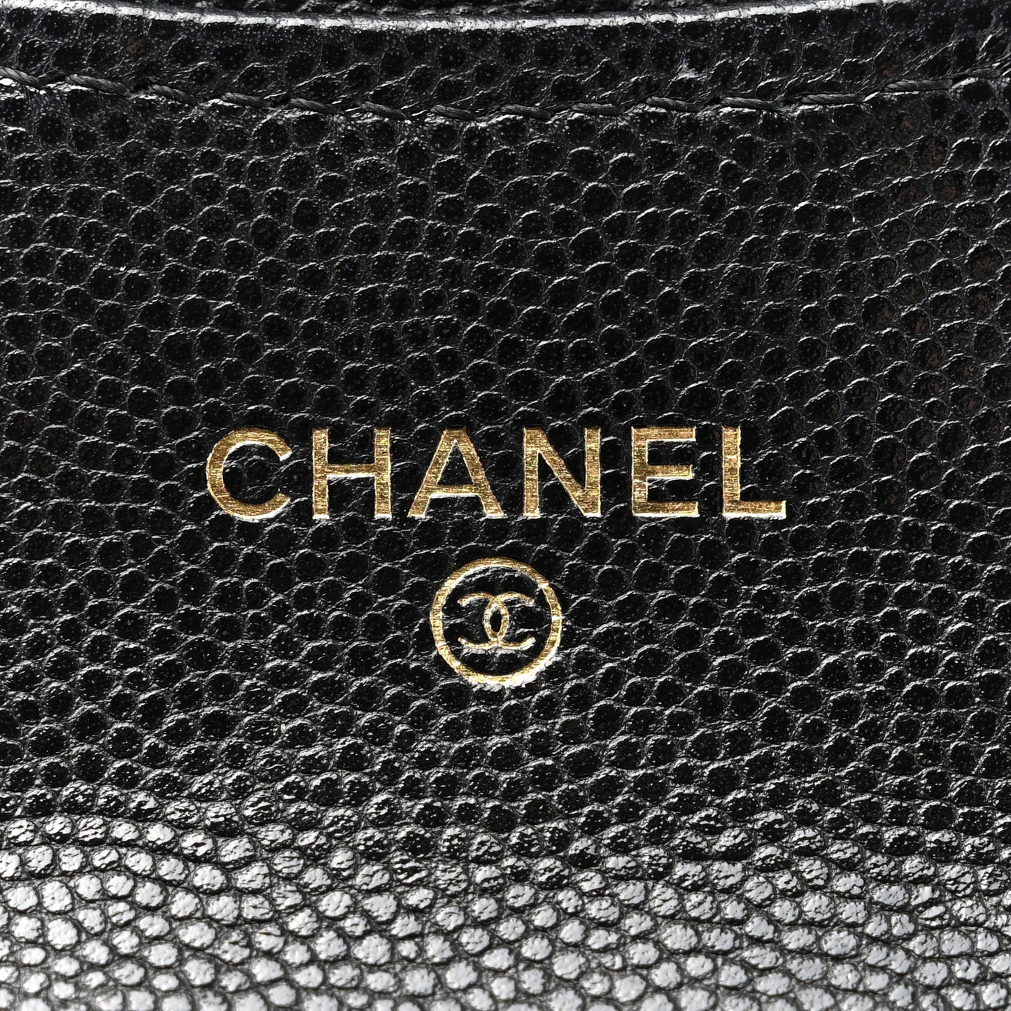 Caviar Quilted Flap Card Holder On Chain Black