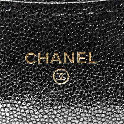 Chanel Caviar Quilted Flap Card Holder On Chain Black 6 of 12