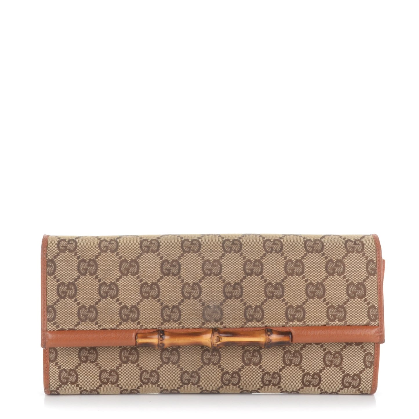 Monogram Bamboo Bar Clutch Brown