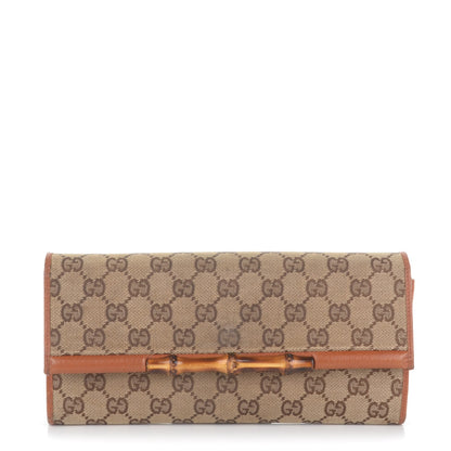 Gucci Monogram Bamboo Bar Clutch Brown 1 of 6