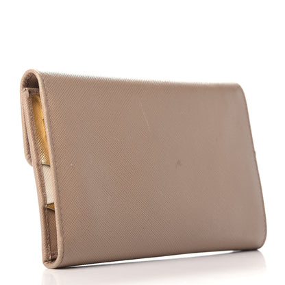 Prada Saffiano French Flap Compact Wallet Cammeo 3 of 11