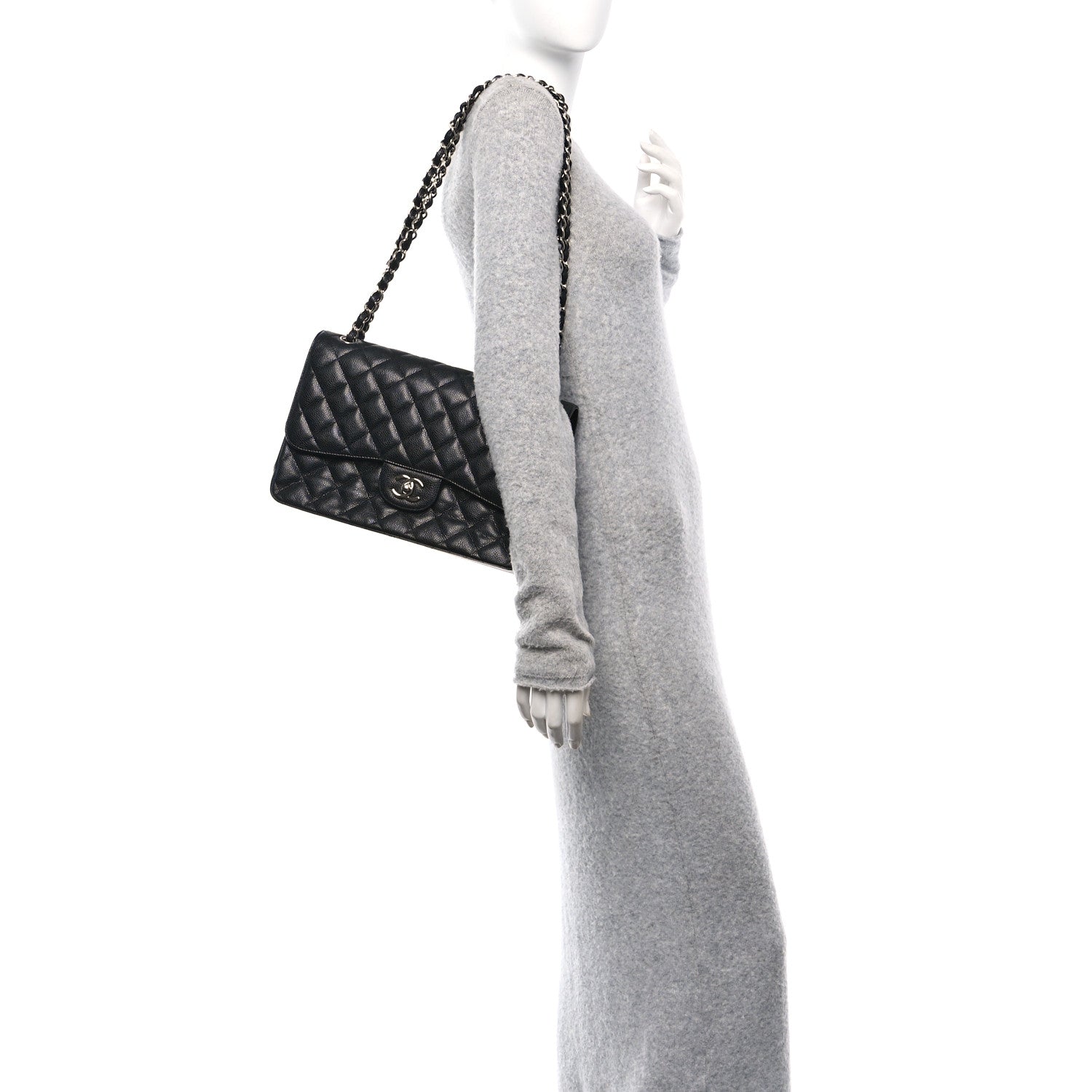 Chanel Caviar Quilted Jumbo Double Flap Black 2 of 12