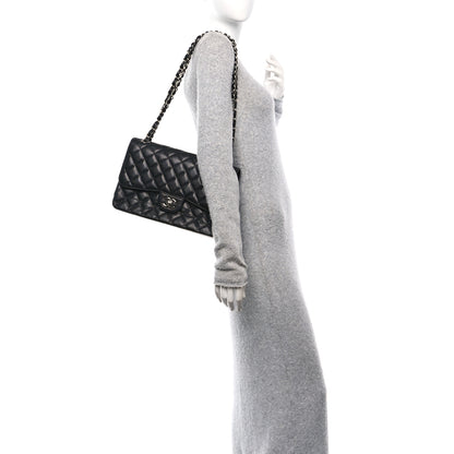 Chanel Caviar Quilted Jumbo Double Flap Black 2 of 12