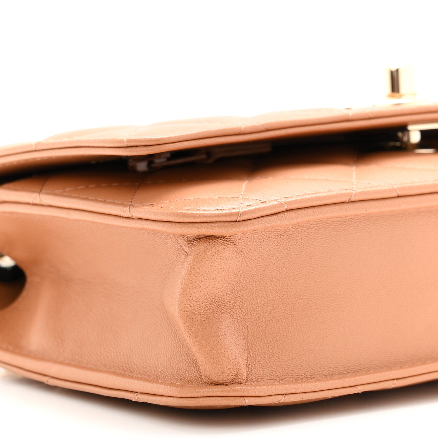 Chanel Lambskin Quilted Trendy CC Wallet On Chain WOC Camel 10 of 12