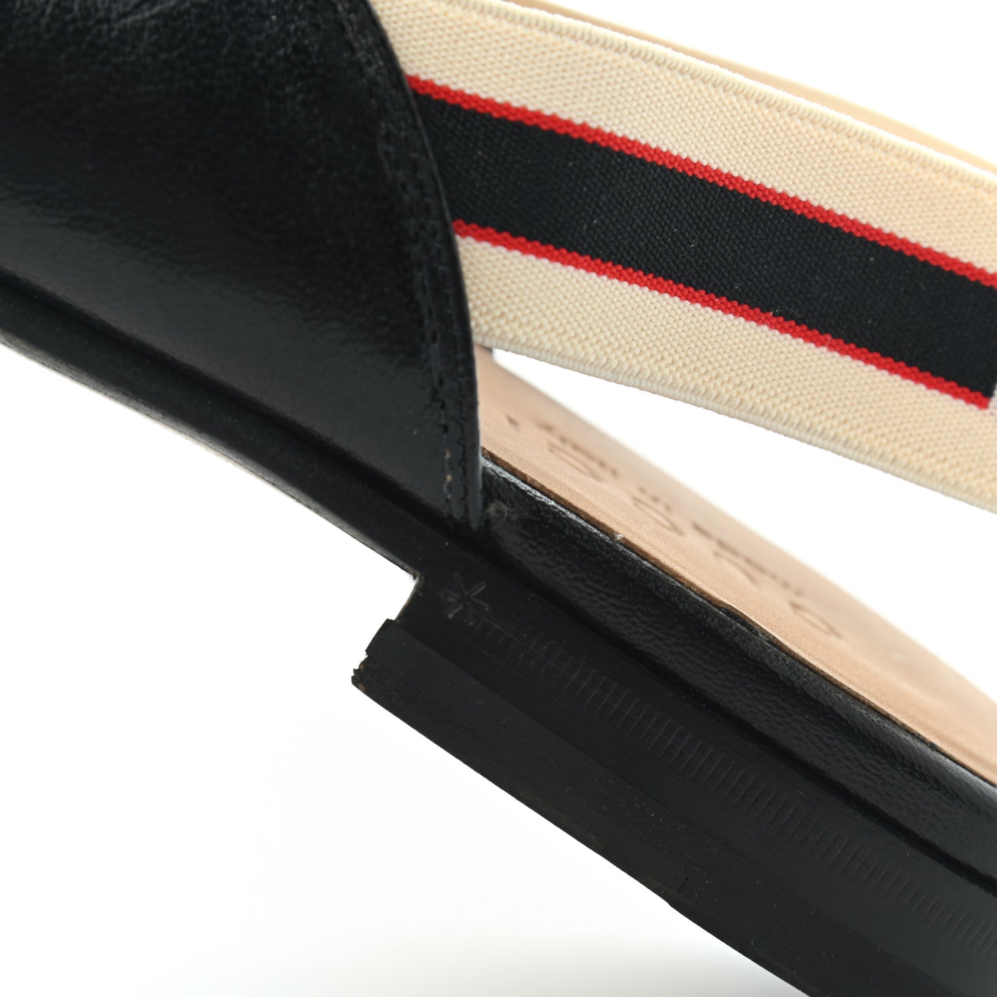 Goatskin Stripe Mens Horsebit Slingback Slippers 7 Black