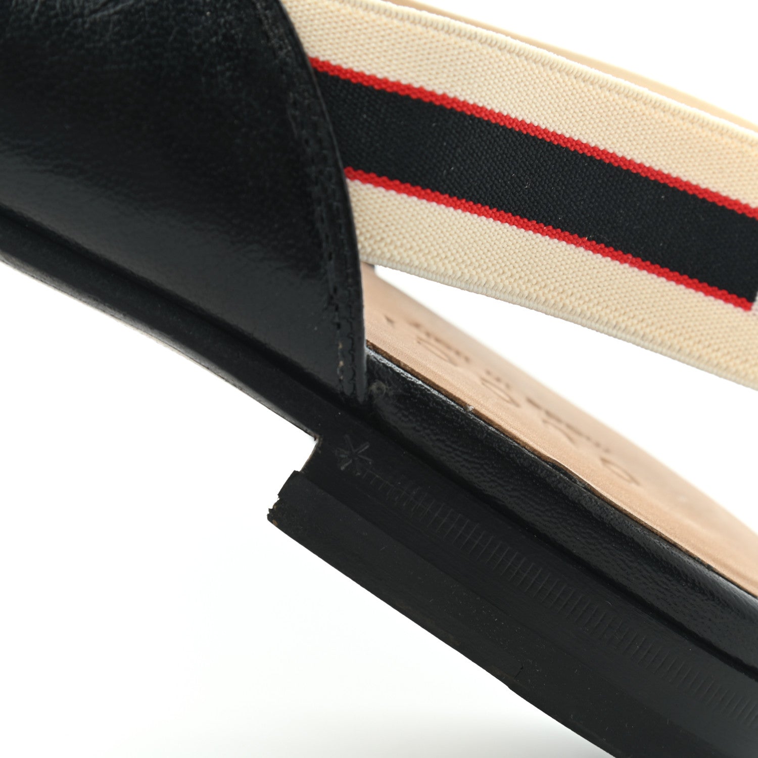 Gucci Goatskin Stripe Mens Horsebit Slingback Slippers 7 Black 9 of 9