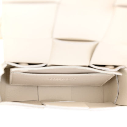 Bottega Veneta Lambskin Maxi Intrecciato Extra Mini Cassette Crossbody Bag White 5 of 9