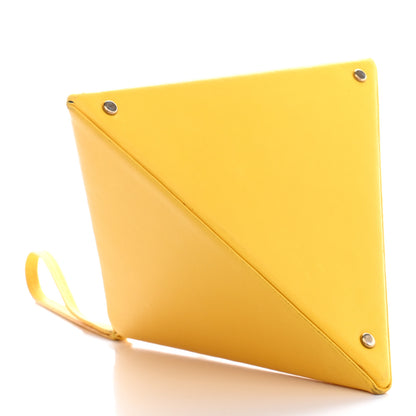 Saint Laurent Lambskin Pyramid Clutch Yellow 4 of 9