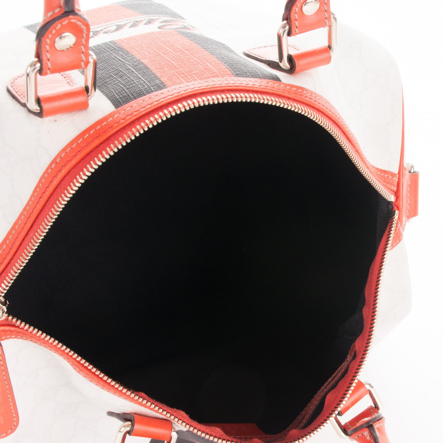 GG Plus Monogram Web Stripe Medium Joy Boston Orange