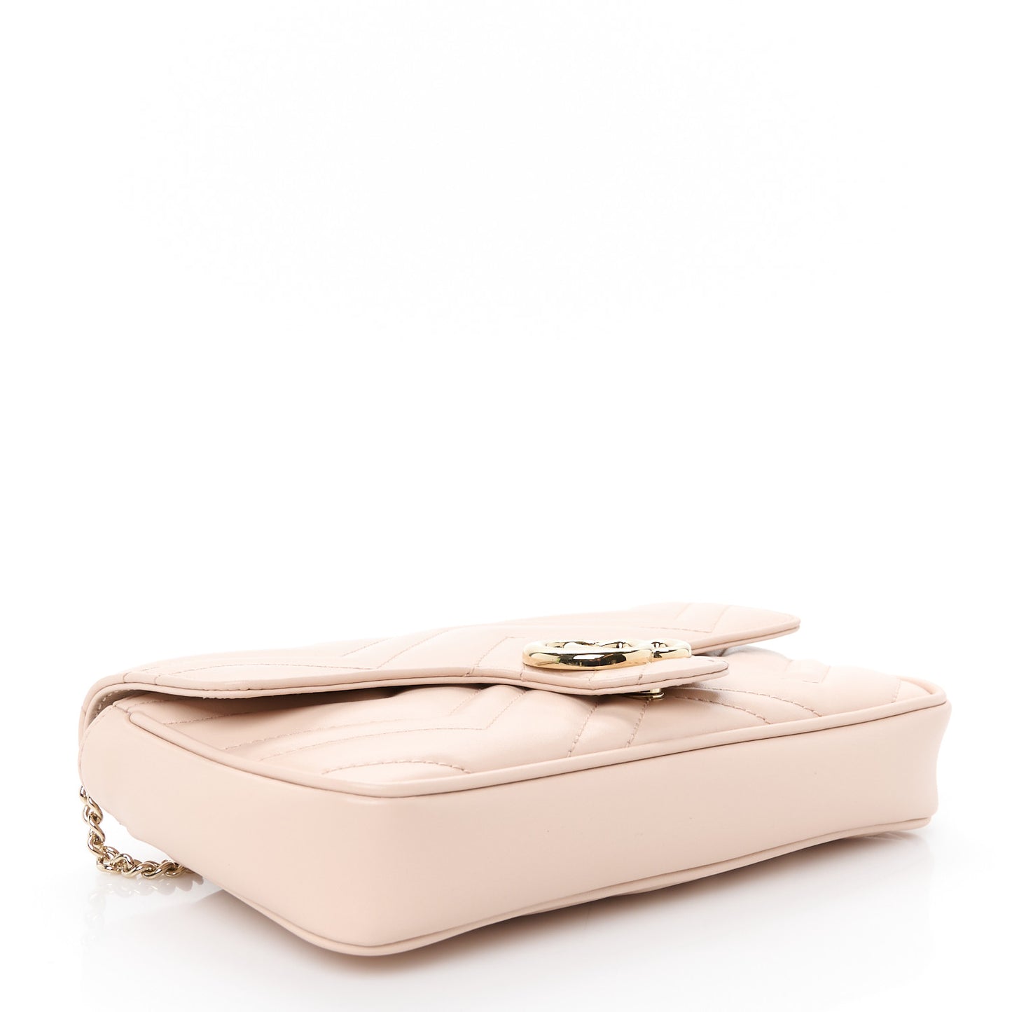 Calfskin Matelasse Mini GG Marmont Shoulder Bag With Card Holder Pink Beige Taupe