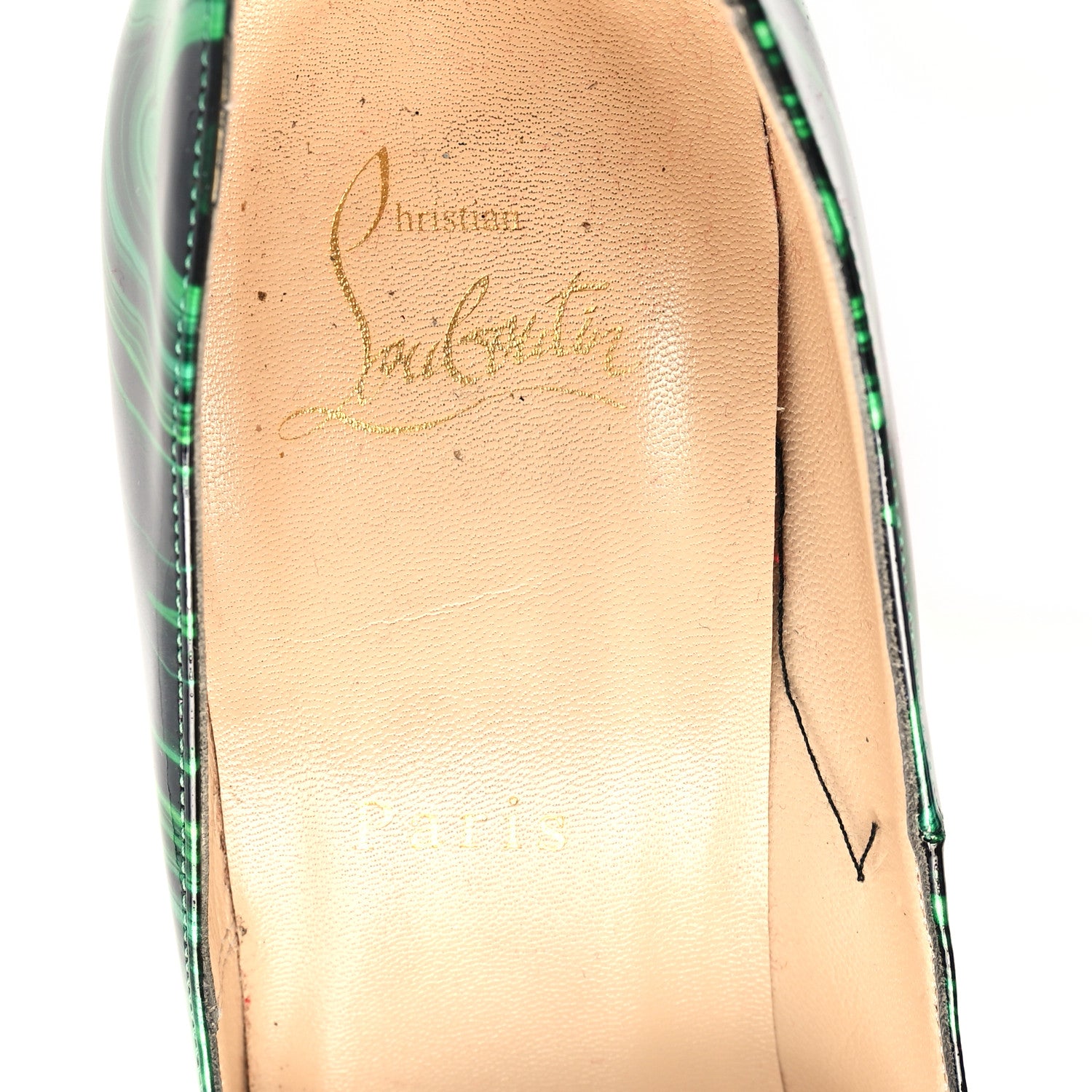 Christian Louboutin Patent Malachite So Kate Pumps 39.5 Vert 8 of 8