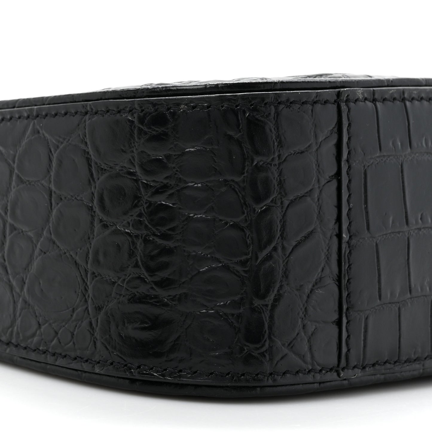 Calfskin Crocodile Embossed Le 5 A 7 Hobo Black