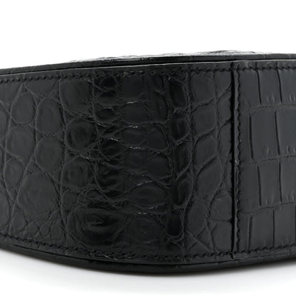 Saint Laurent Calfskin Crocodile Embossed Le 5 A 7 Hobo Black 10 of 10