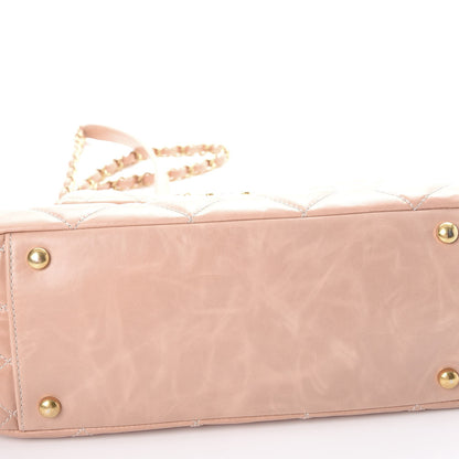 Chanel Aged Glazed Calfskin Quilted Small Daily Walk Flap Beige 9 of 9
