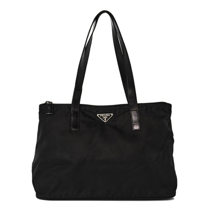 Prada Tessuto Nylon Calfskin Shopping Tote Black 1 of 14