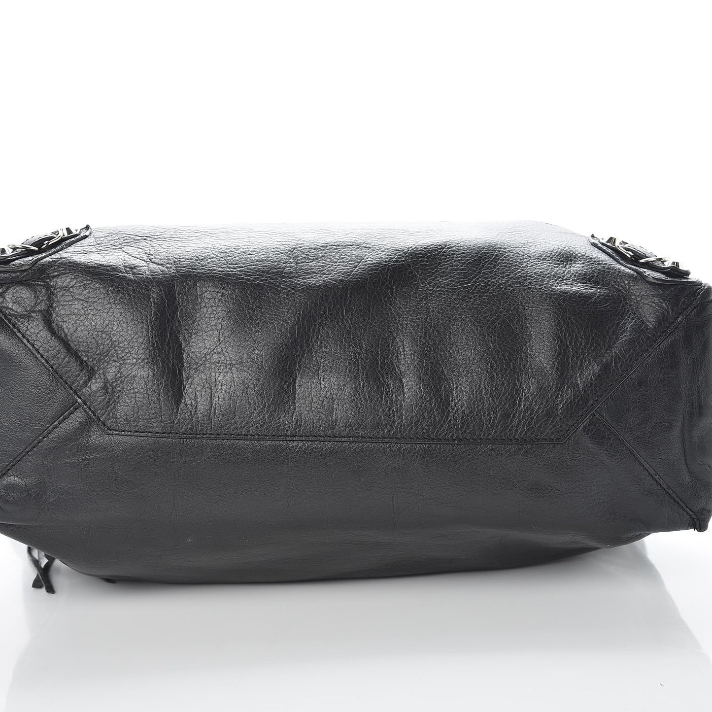 Calfskin Papier Ledger Zip Around Tote Black