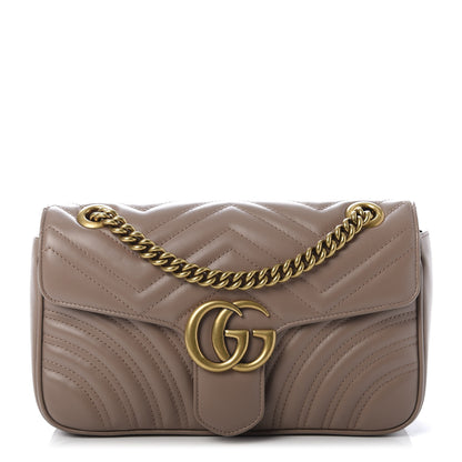 Gucci Calfskin Matelasse Small GG Marmont Shoulder Bag Porcelain Rose 1 of 9