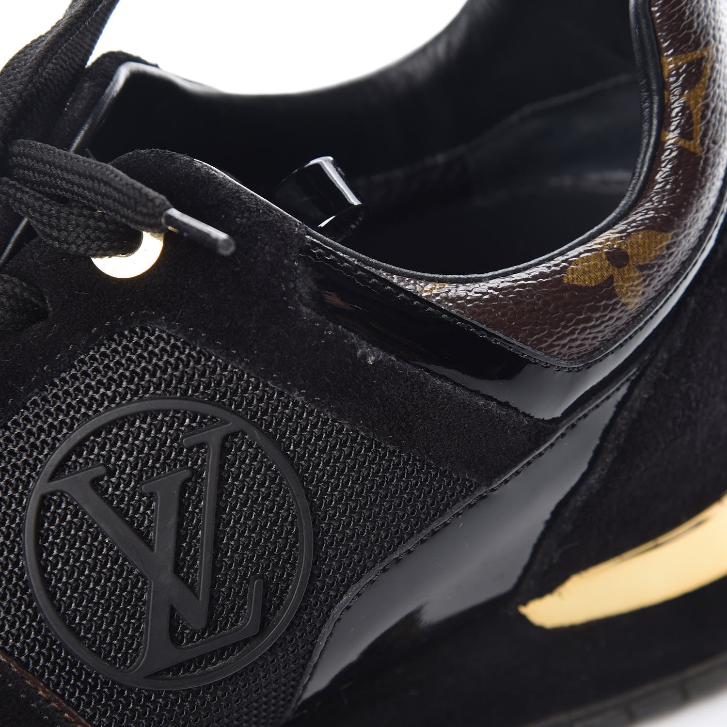 Louis Vuitton Suede Monogram Run Away Sneakers 38.5 Black 12 of 12